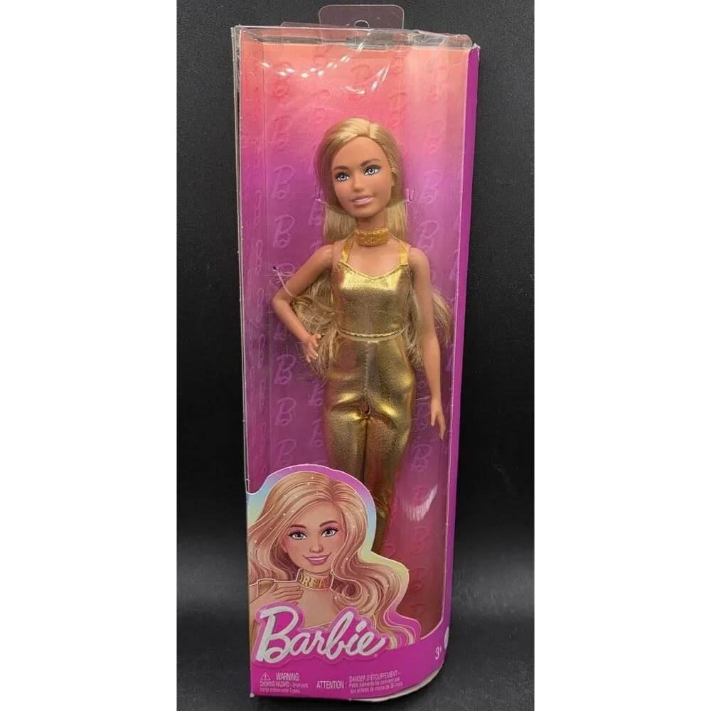 Barbie Fashionistas Doll 222 With Gold Jumpsuit Long Blonde Hair Ages 3+ Mattel - Picture 1 of 8